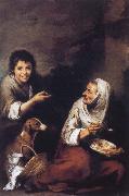 Bartolome Esteban Murillo Boys laugh at woman oil